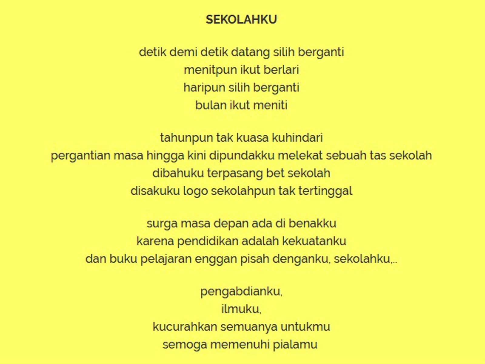 Contoh Lengkap Teks Puisi Tentang Pendidikan Dan Sekolah 