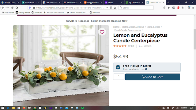 farmhouse kitchen table eucalyptus and lemon centerpiece wooden box