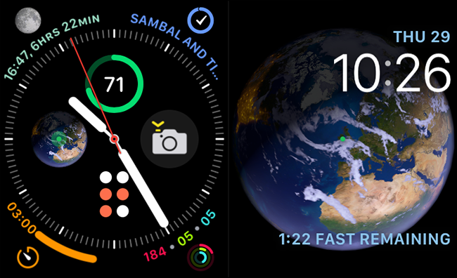 وجوه Infographic و علم الفلك على Apple Watch