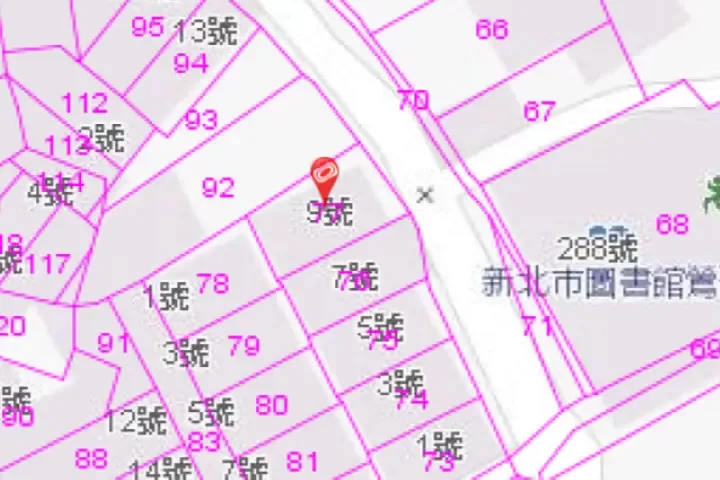 法拍屋地籍圖–二甲路透天法拍屋.鶯歌區二甲路中心巷9號2層樓 二甲路透天法拍屋地籍圖