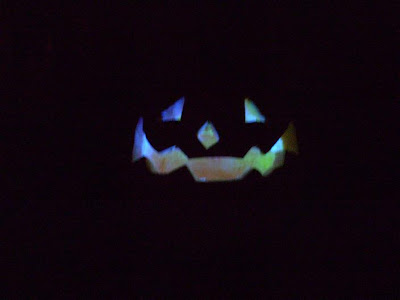 my Jack O Lantern in the dark with changing lights