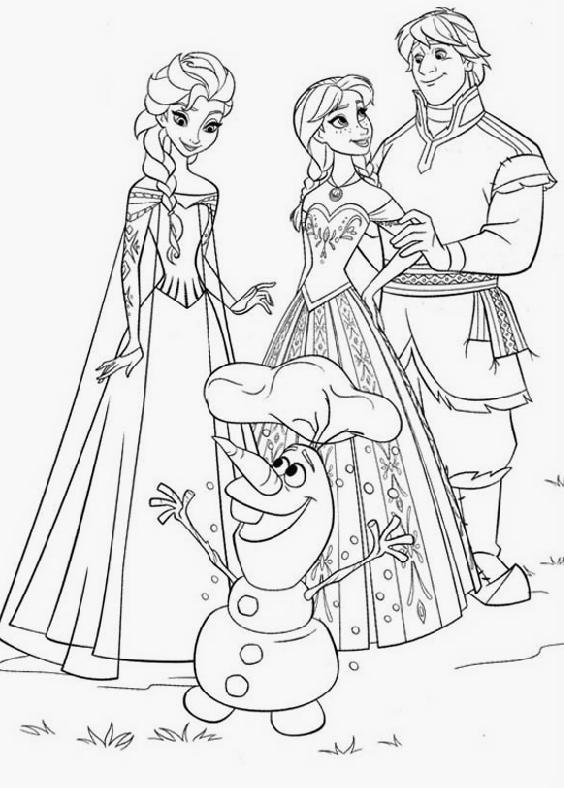 Sketsa mewarnai gambar frozen - Dunia Putra Putri