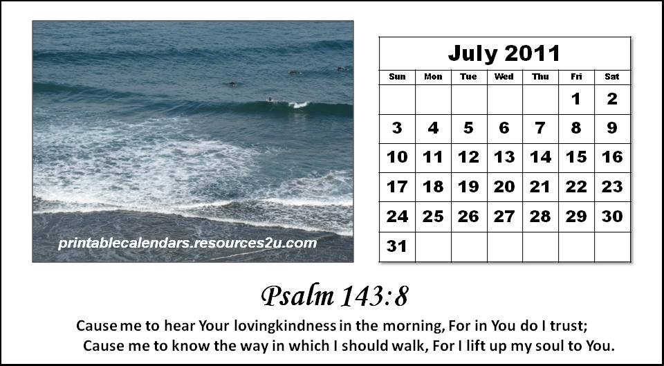 printable calendars july. Christian Calendar 2011 July