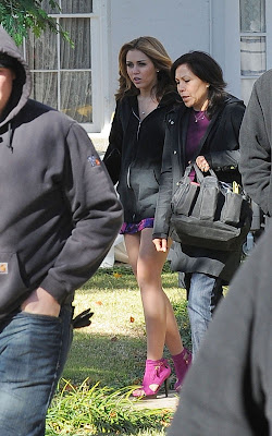 Miley Cyrus on the set of 