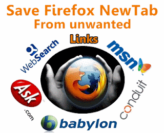 Remove Babylon, Conduit, Web Search Engine links from New tab in Mozilla Firefox