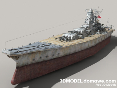 Battleship on Free 3d Models  Battleship Yamato   Free 3d Model