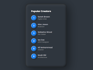 Claymorphism List Hover Effect | List Hover Effect - Codewithrandom