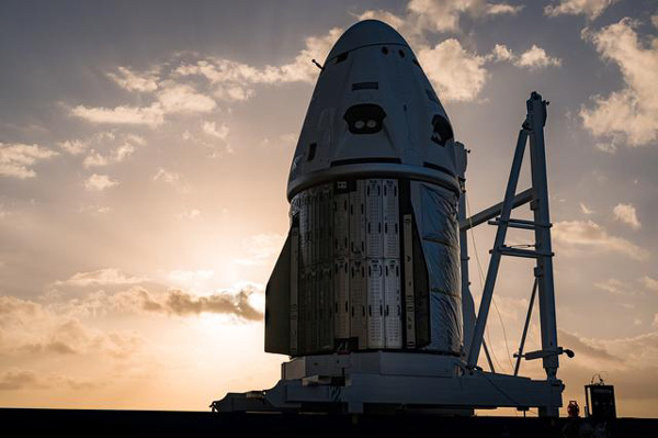Crew Dragon Endeavour is transported to SpaceX's Horizontal Integration Facility at Kennedy Space Center's Launch Complex 39A in Florida...on February 19, 2023.
