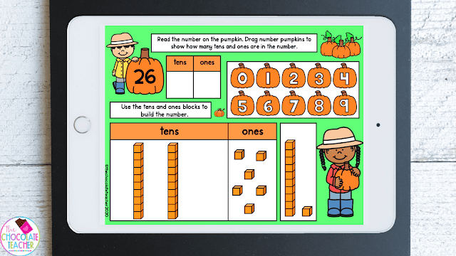 Fall place value activities are a great way to connect seasonal fun to math.