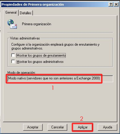 Cerrar ventana del Modo de operación.