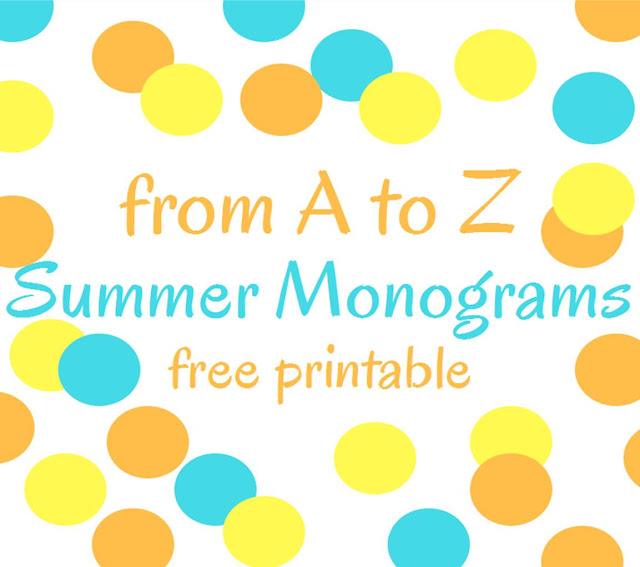 From A to Z: summer monograms free printable