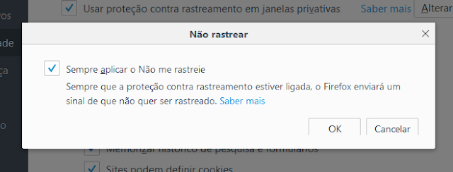 Firefox - Não rastrear