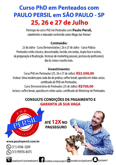 Curso de Penteados com Paulo Persil em SP - última vagas!