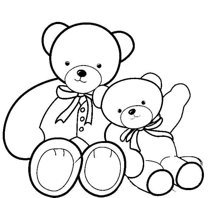 Teddy Bear Coloring Sheets 2