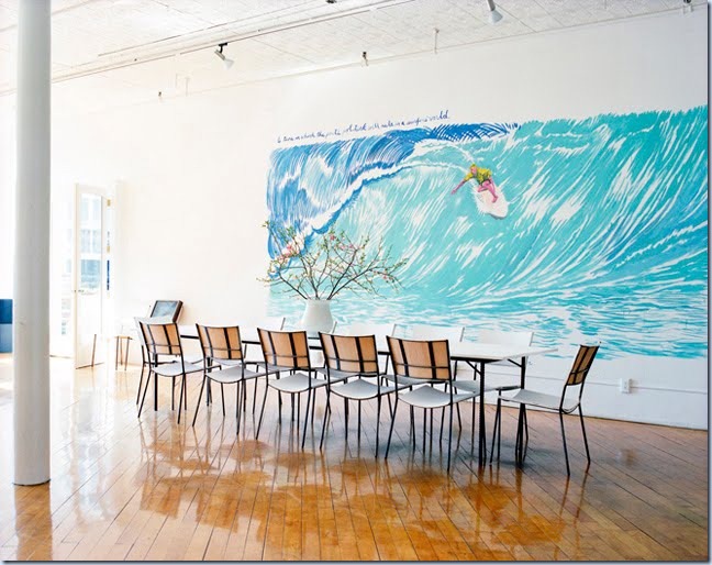 ngoc_minh_ngo_pettibon_mural_dining_room_art_surfing_wave_water cococozy