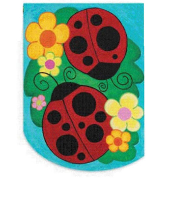 Little Ladies-Ladybug Applique-Garden Flag