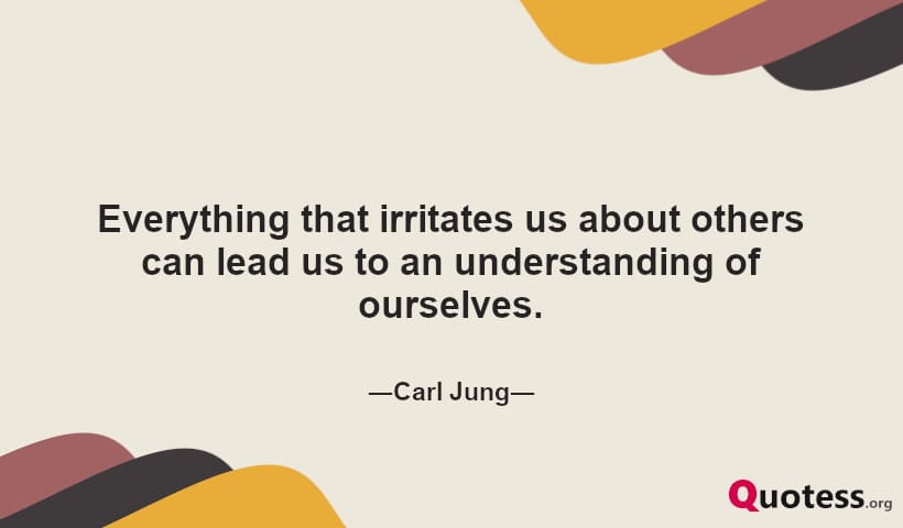 Everything that irritates us about others can lead us to an understanding of ourselves.