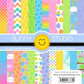 Sunny Studio Stamps: Spring Fling 6x6 Double Sided Patterned Paper 24-Sheet Pack