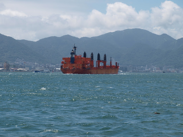 Daiwan Justice bulk carrier cargo ship sailing past Kitakyushu Japan