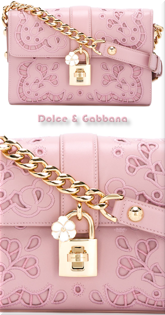 ♦Dolce & Gabbana pink broderie cutout shoulder bag #dolcegabbana #bags #pink #pantone #brilliantluxury