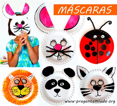 Máscaras para carnaval com pratos descartáveis