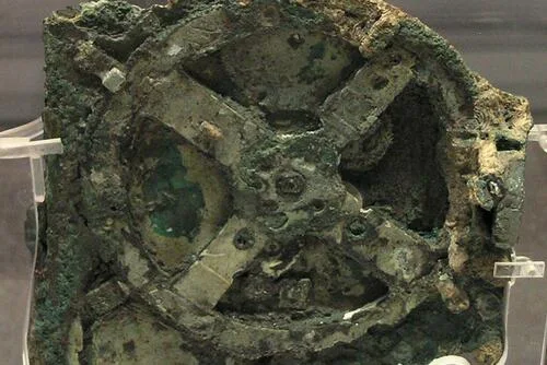 The Antikythera Mechanism is a 2000-year-old mechanical device used to calculate the positions of the sun, moon, planets, and even the dates of the ancient Olympic Games.