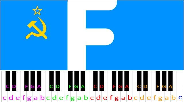 Rush F Piano / Keyboard Easy Letter Notes for Beginners
