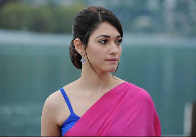 Tamanna Gorgeous Looking In Pink Saree