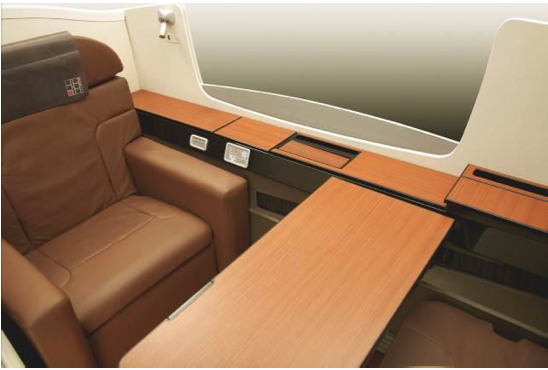 The new JAL Suite is redesigned with a wooden trim