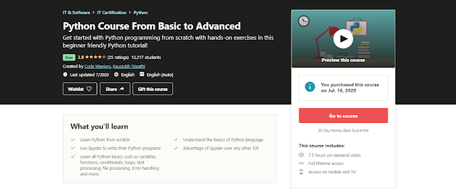 https://www.udemy.com/course/basic-python-course-for-beginner/?couponCode=CODEWARRIORSPYTHON