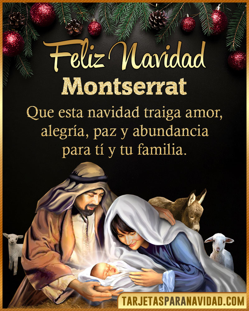 Tarjeta bonita de Navidad para Montserrat