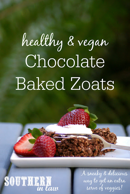 Healthy Chocolate Baked Zoats Recipe - Chocolate Oatmeal with Zucchini - Clean eating recipe, gluten free, low fat, egg free, nut free, vegan,  dairy free, hidden serve of veggies