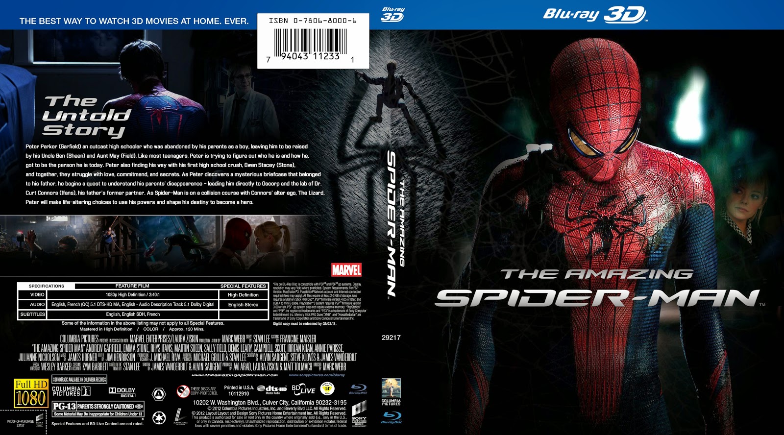 Capa Bluray The Amazing Spider-Man 