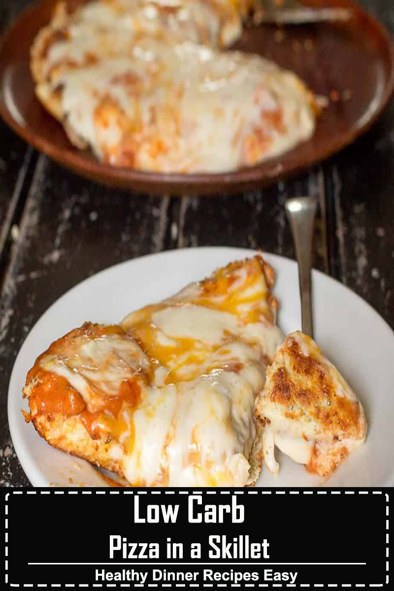 Low Carb Pizza in a Skillet - Grain Free, Gluten Free, THM S, Keto - What do you do when it is too hot to turn on the oven and too hot to go outside and grill? Make pizza in a skillet! #lowcarb #pizza