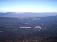 Westerly view across the Florentine Valley from Mt Field West, 9 Dec 2006 - 109KB