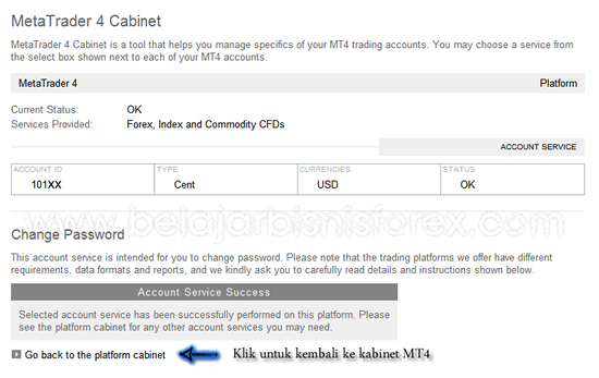 Konfirmasi penggantian password