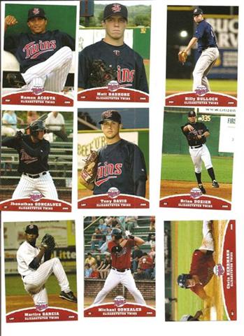 Cards For Twins. 2009 Elizabethton Twins cards
