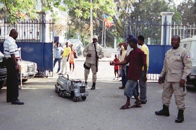 police station. toy truck salesman