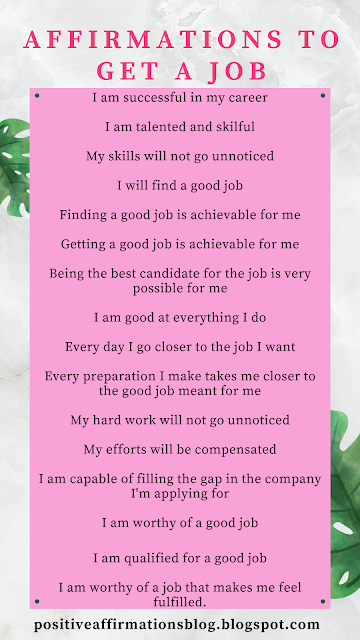 Affirmations to get a job