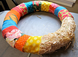 DIY scrap fabric wreath