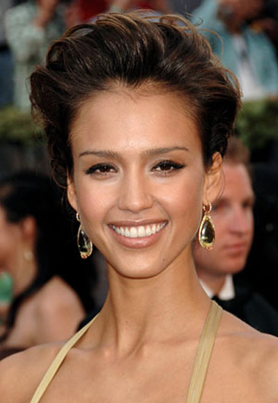 Jessica Alba Sweetly Up-Swept Hairstyles.