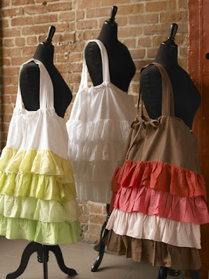 3 ruffled laundry bags