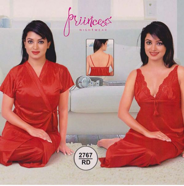 Red Color 2 Piece Nightwear-bdshop product
