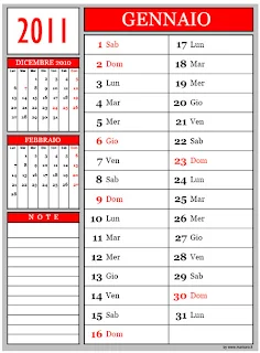 Calendari 2011 mese per mese