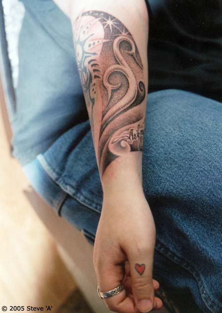 A tribal armband tattoo always goes on the arm by nature. When the design is 