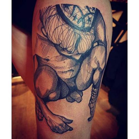 The Gritty Sketch Style Tattoos Of Lea Nahon