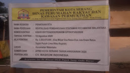 Pekerjaan Taman Kecamatan Walantaka Diduga Tidak Sesuai Spek