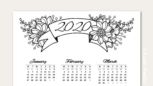 DIY Printable Calendars 2020 - Wall / Desk / Planner / Junk Journal