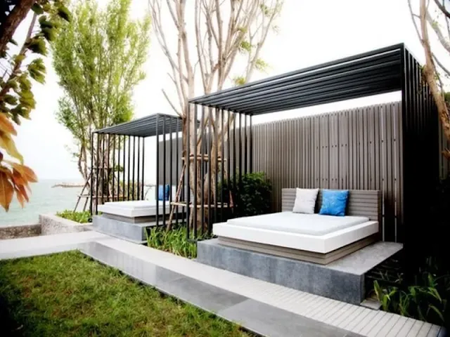 Daybed near the pool