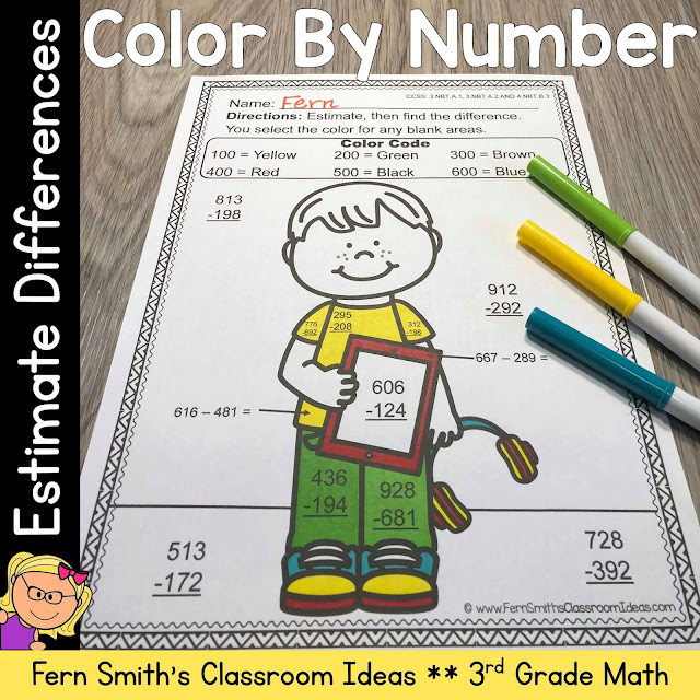 Click Here to Download 3rd Grade Go Math 1.8 Estimate Differences Bundle Today for Your Classroom!